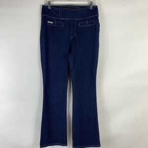 R.V.T. Serve Piping Hot Jeans Womens 11 / 12 Bootcut High Rise Dark Wash Stretch